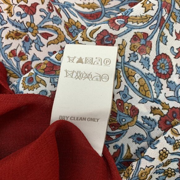 Talitha Silk Maxi Dress Medium Floral Boho Hand Beaded Pom Pom Hemline - Picture 15 of 16